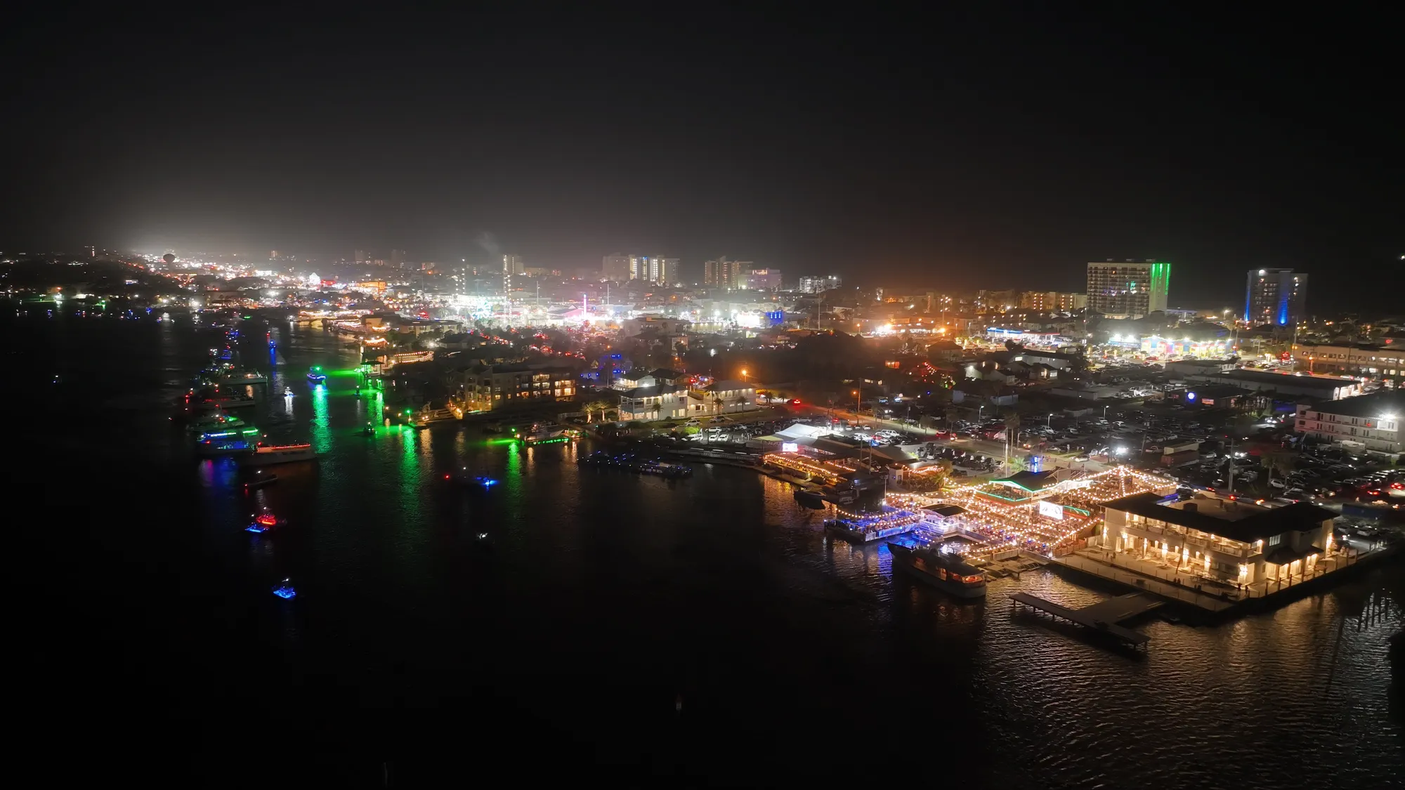 South Padre Night Aerial