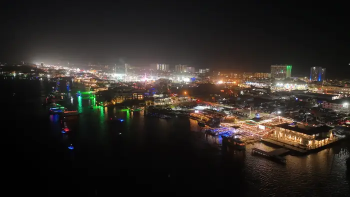 South Padre Night Aerial
