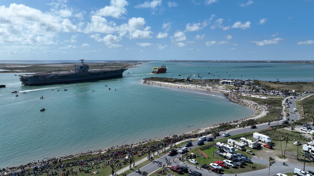 Aircraft carrier event aerial