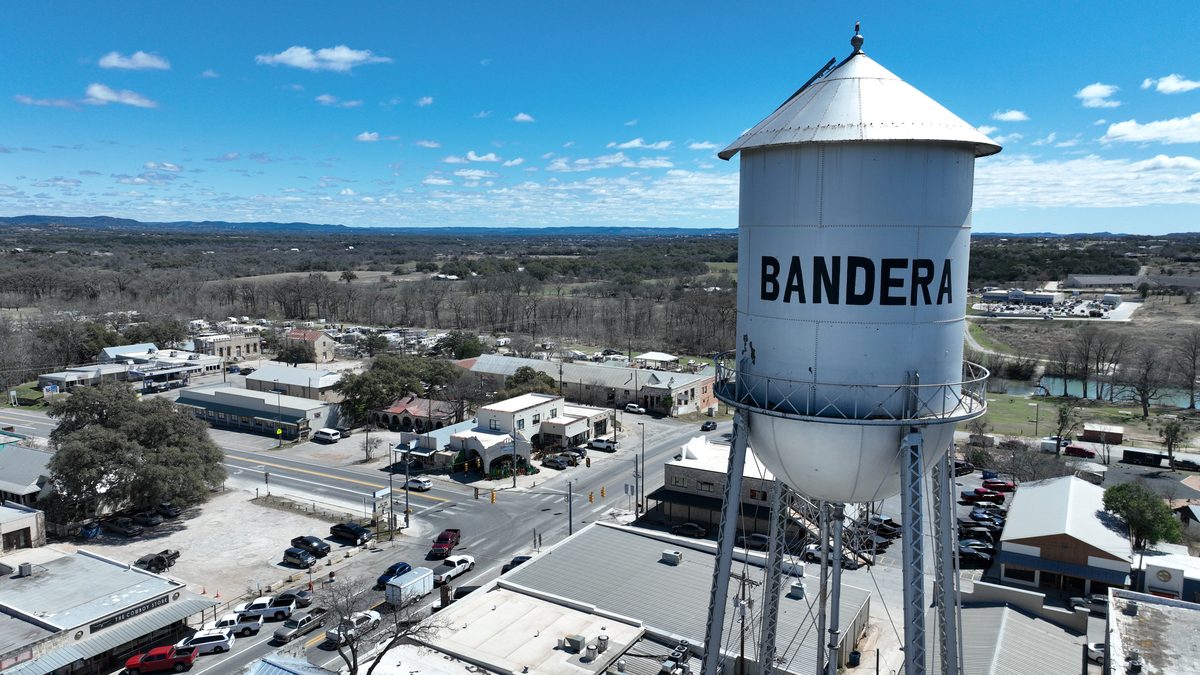 Bandera water tower aerial