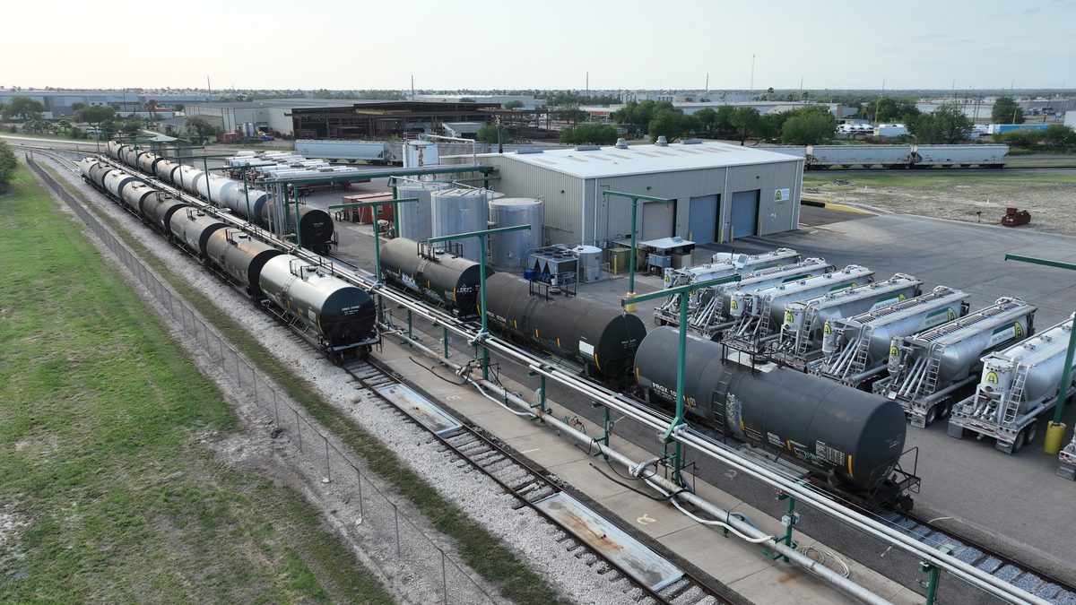 Industrial rail yard aerial
